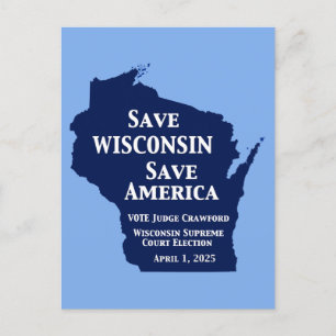 Vote Crawford for Wisconsin Supreme Court Postcard