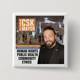 Vote CSK NYC Mayor 2021 2 Inch Square Button