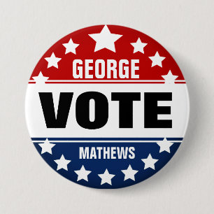 Vote Custom Campaign Template 3 Inch Round Button