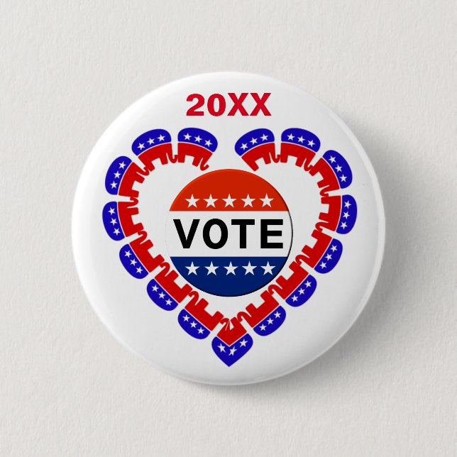 Vote Customizable Republican Button (Front)