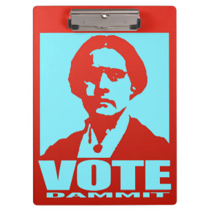 Vote Dammit Red & Aqua Susan B. Anthony Clipboard