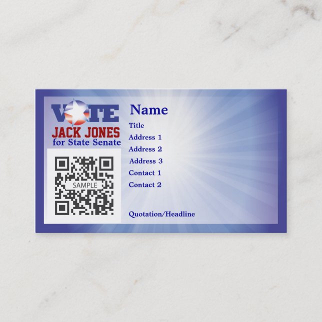 Vote de modèle de carte de visite (Devant)