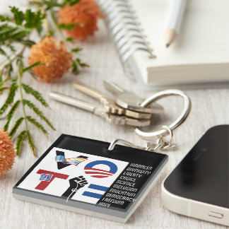 VOTE Democracy, Kindness, Science and Equality Keychain
