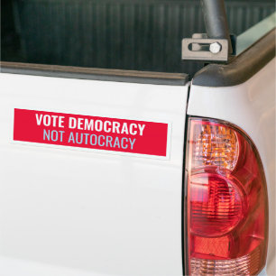 Vote Democracy (Red) Bumper Sticker