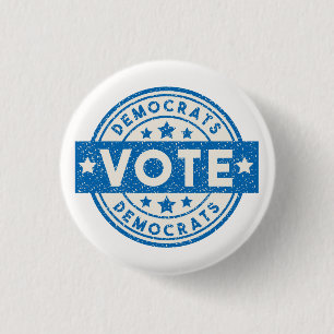 Vote Democrat 1 Inch Round Button