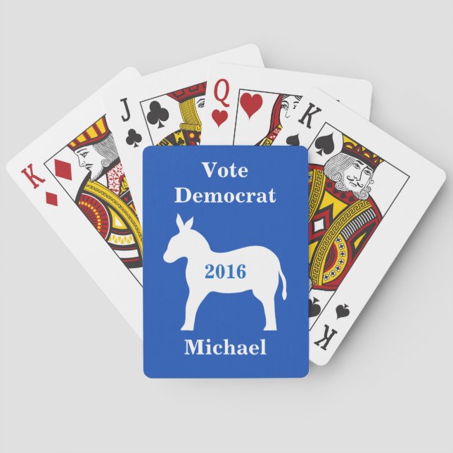 Vote Democrat 2016 Name Personalized Poker Playing Cards (Back)
