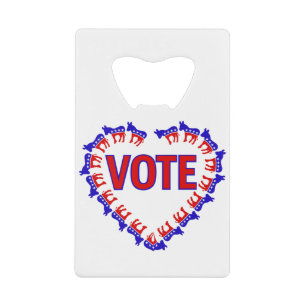 vote democrat donkey credit card bottle opener