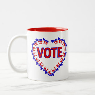 vote democrat donkey Two-Tone coffee mug