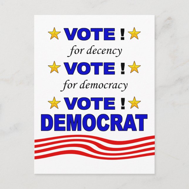 Vote Democrat postcard (Front)