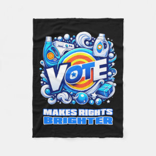 Vote Detergent Bright Right Funny Vintage 2024 Fleece Blanket