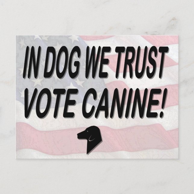 Vote Dog with American Flag Postcard (Front)