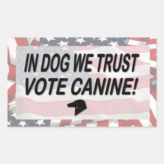 Vote Dog with American Flag Sticker (Front)