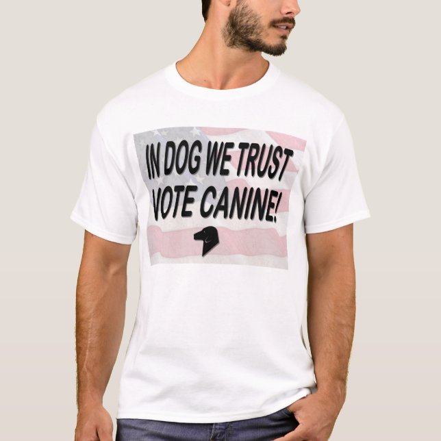 Vote Dog with American Flag T-Shirt (Front)
