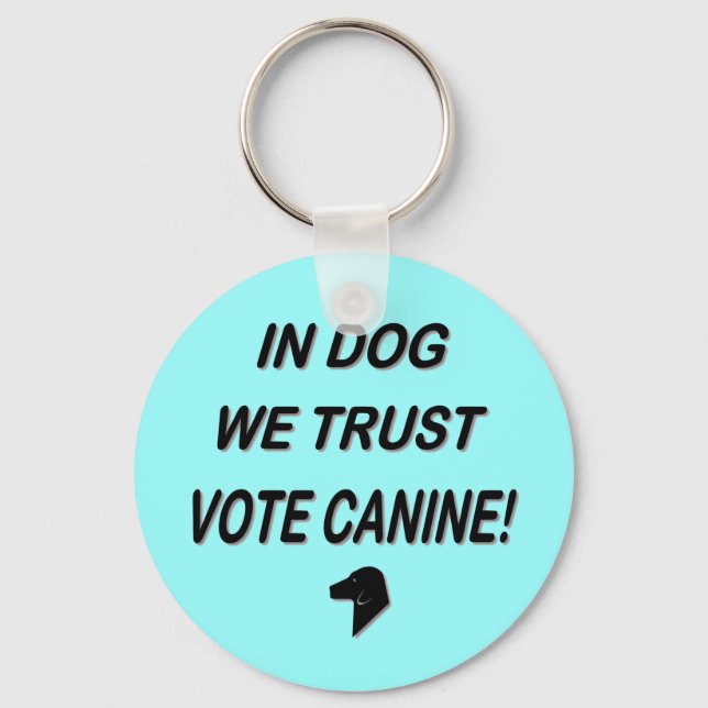 Vote Dog with Black Text Keychain (Front)