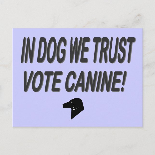 Vote Dog with Black Text Postcard (Front)