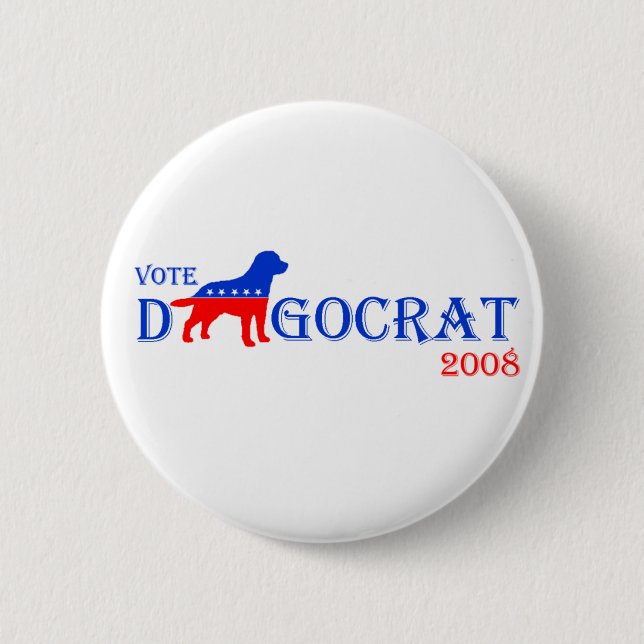 Vote Dogocrat Button (Front)