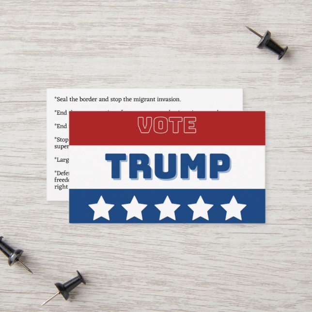 Vote Donald Trump Calling Card (Front/Back In Situ)