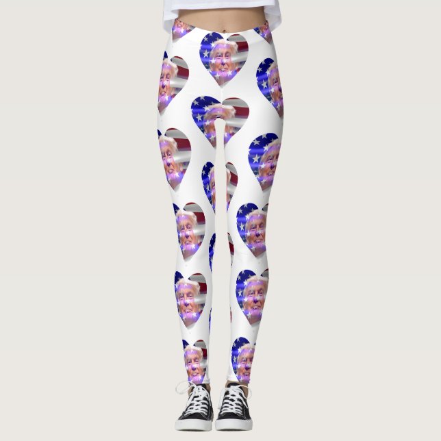 vote donald trump heart leggings (Front)