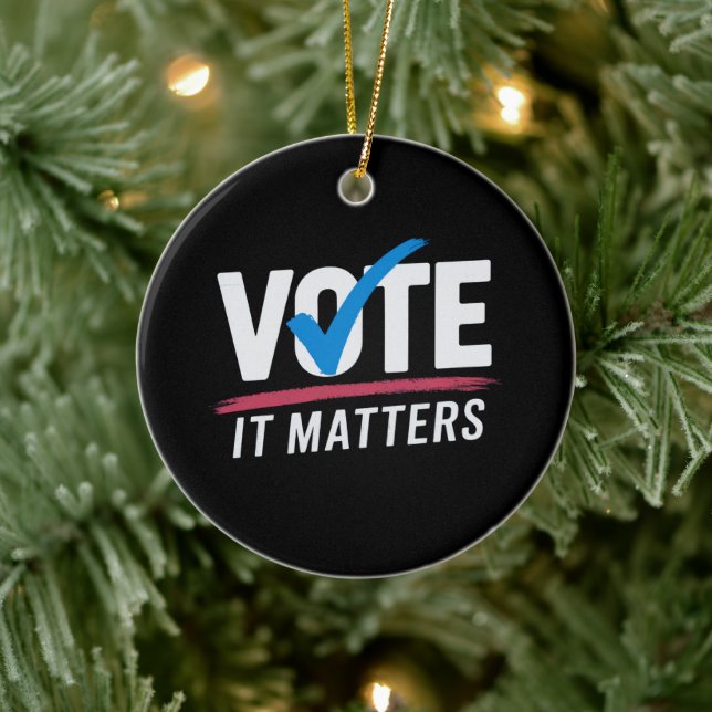 Vote Election 2024 Voter Democrat Politics  Ceramic Ornament (Tree)