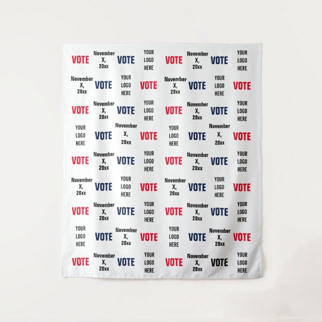 Vote Election Campaign Logo Selfie Background Tapestry (Front)