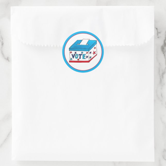VOTE Election Day USA Voting Ballot Box Classic Round Sticker (Bag)