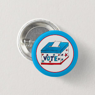 VOTE Election Day USA Voting Ballot Box Voter 1 Inch Round Button