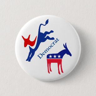 Vote Election Democrat Stars Stripes USA 2 Inch Round Button