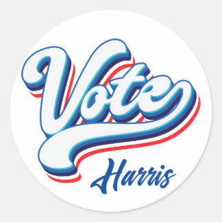 Vote Election Typography  Classic Round Sticker
