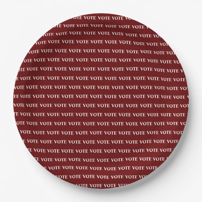 Vote Election Vote Paper Plate (Front)