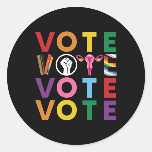 Vote Equality Progress Sticker1  Classic Round Sticker (Front)