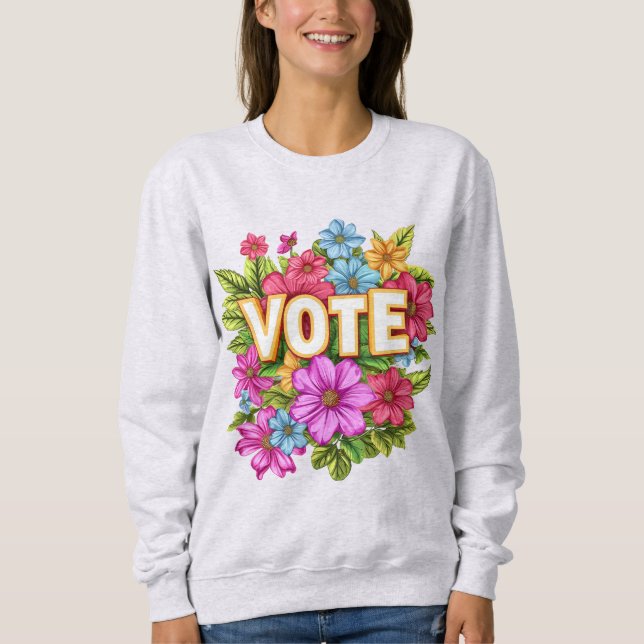 VOTE Floral Yellow Sweatshirt (Front)