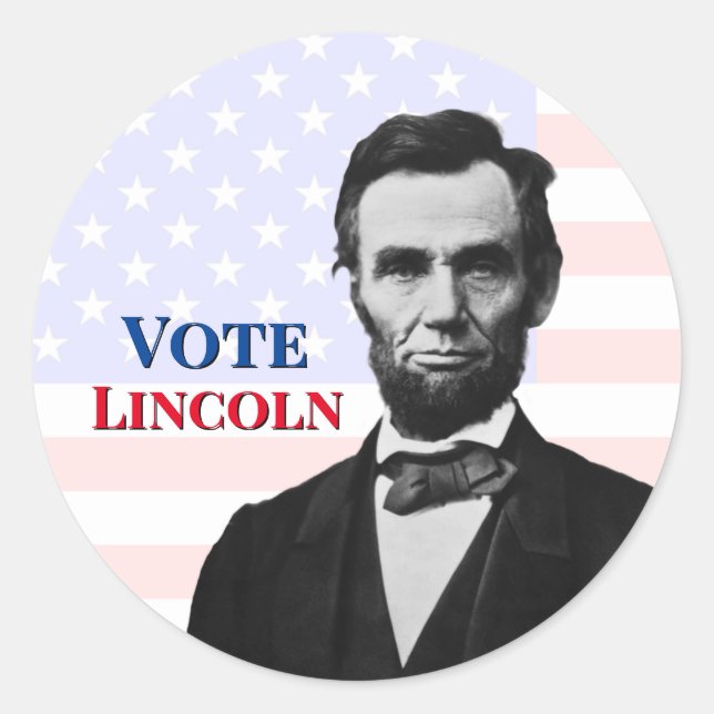 Vote for Abraham Lincoln Classic Round Sticker (Front)