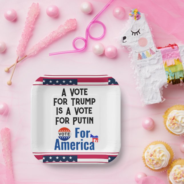 Vote For America Paper Plate (Party)