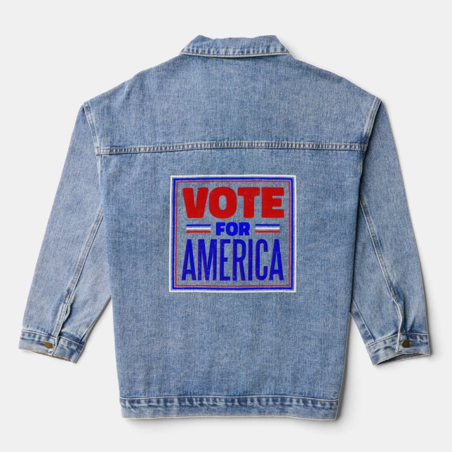 vote for america usa election denim jacket (Back)