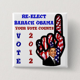 Vote for Barack Obama 2012_ 2 Inch Square Button