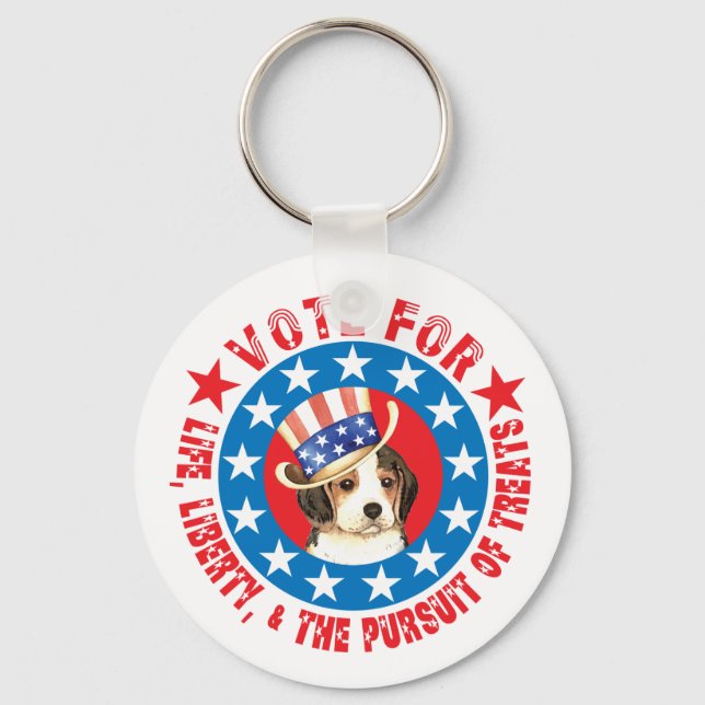 Vote for Beagle Keychain (Front)