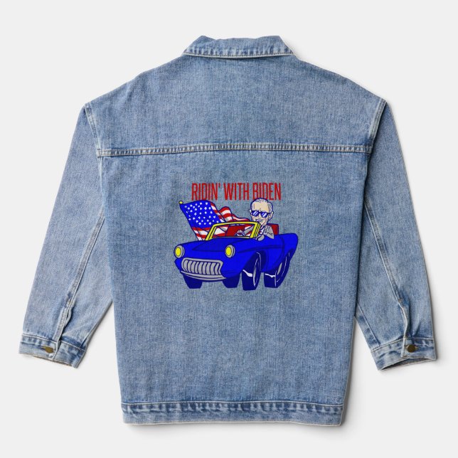 vote for biden election funny denim jacket (Back)