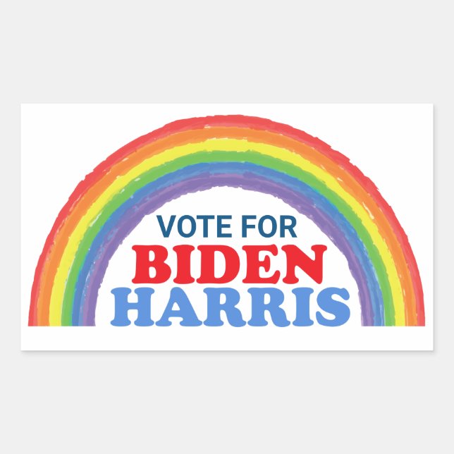 Vote for Biden Harris Rainbow LGBTQ Election Sticker (Front)