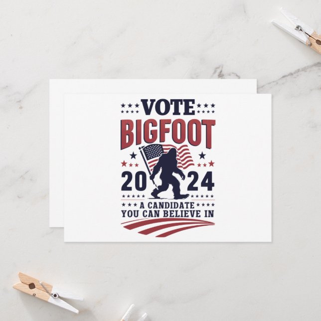 Vote For Bigfoot 2024 Sasquatch Presidential  Invitation (Front/Back In Situ)