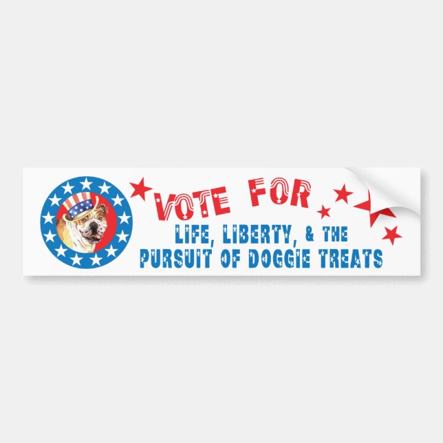 Vote for Bulldog Bumper Sticker (Front)