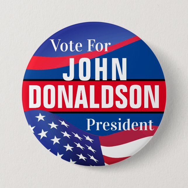 Vote For Campaign Template 3 Inch Round Button (Front)