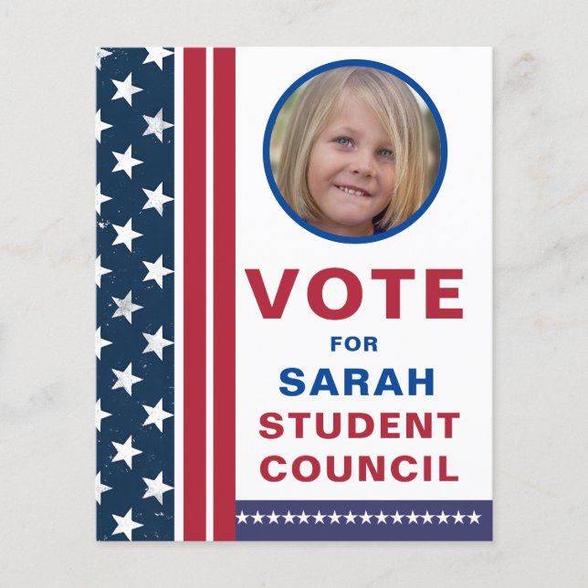 Vote for Class President: American colours Flyer (Front)