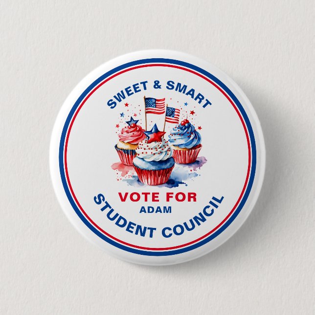 Vote for Class President: cupcake 2 Inch Round Button (Front)