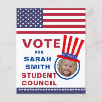 Vote for Class President: Hat & flag photo Flyer