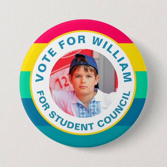 Vote for Class President: Student Council  3 Inch Round Button (Front)