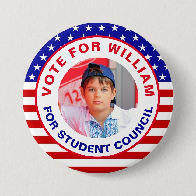Vote for Class President: Student Council  3 Inch Round Button (Front)