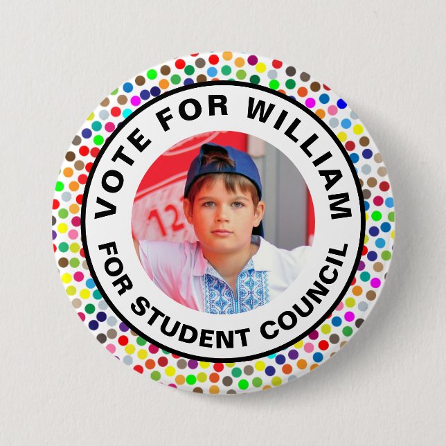 Vote for Class President: Student Council  3 Inch Round Button (Front)