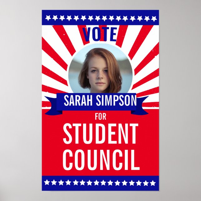 Vote for Class President: Student Council Election Poster (Front)