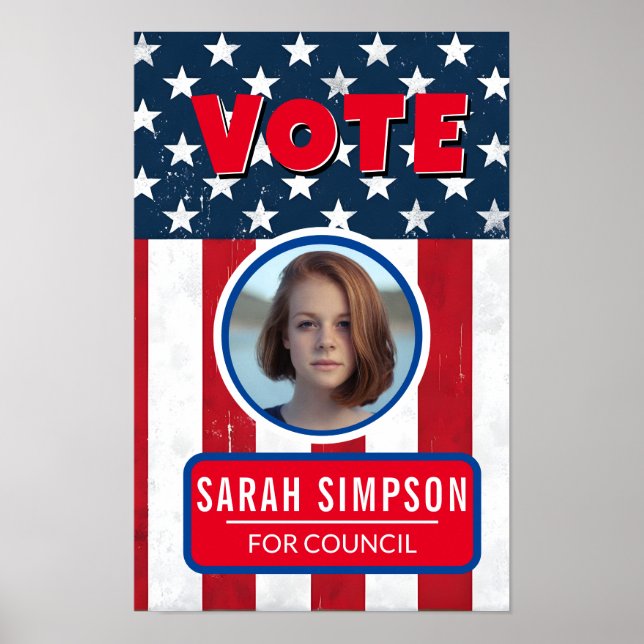 Vote for Class President: Student Council Election Poster (Front)