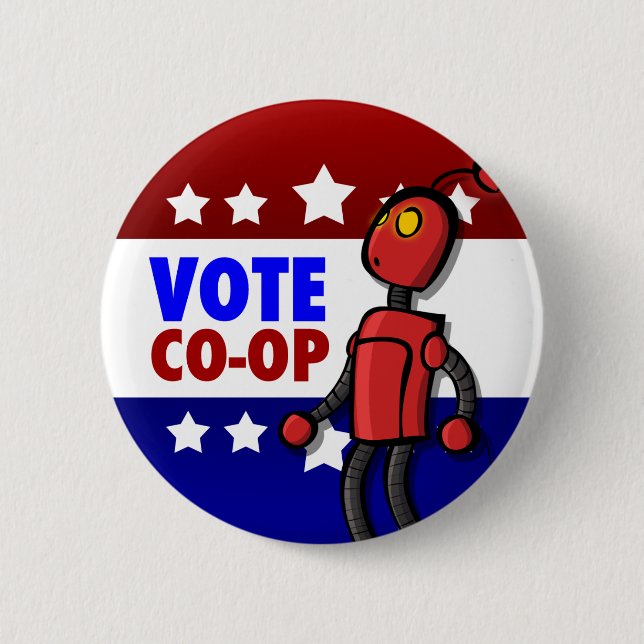 Vote for Co-Op 2 Inch Round Button (Front)